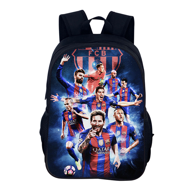 FußBall-Sportrucksack M-Messis Schultasche Jungen und Mädchen Sportrucksack Stern Spieler Schulrucksack Büchertaschen als bestes: Blau