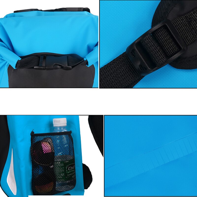 Mochila flotante reflectante de 25L, bolsa seca para motocicleta, paquete de océano, kayak de vela, cubierta de seco