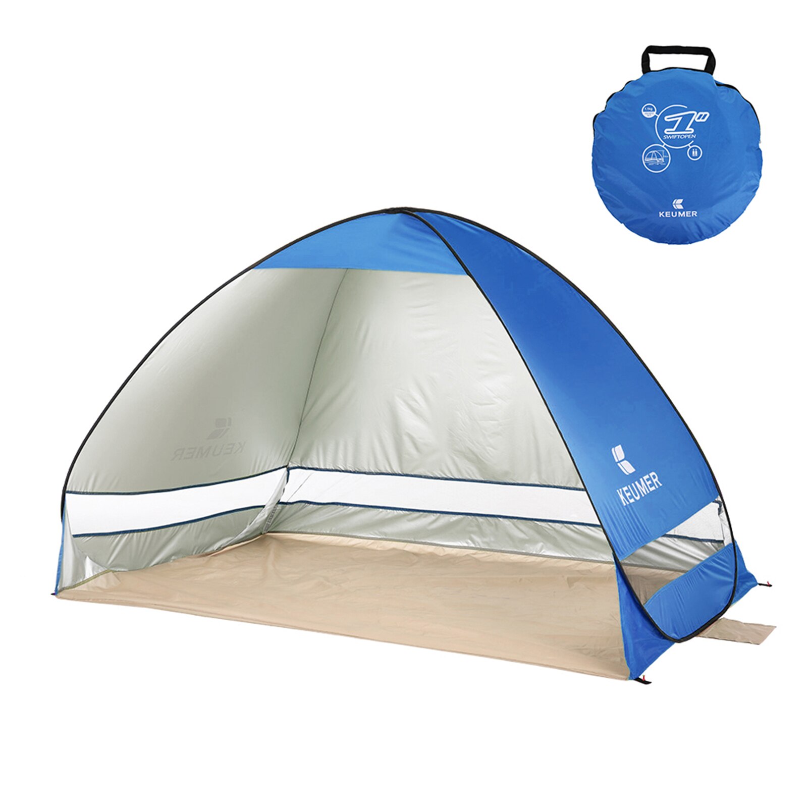 KEUMER Automatic Pop-up Beach Tents Camping Tent Travel Anti UV Sun Shelter Cabana Tent for Outdoor Fishing Hiking Picnic: Dark Khaki