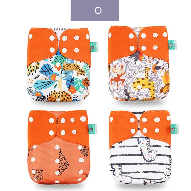 Culotte en tissu réutilisable 4 pièces, couche en tissu lavable pour l'entraînement des bébés, couches imperméables pour garçons et filles: violet