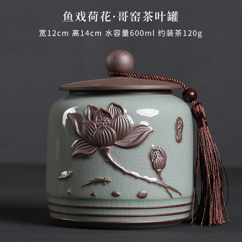 Carrito de té de cerámica con tanque de almacenamiento sellado, frasco para dulces, caja de té, Bol de azúcar, organizador de té, contenedor de alimentos para el hogar, tarros decorativos: H