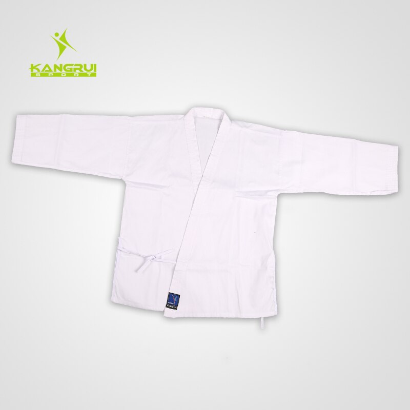 Billig bra barn vuxen karate uniform dräkt wtf taekwondo kickboxning mma kampsport träningskläder dobok bomull