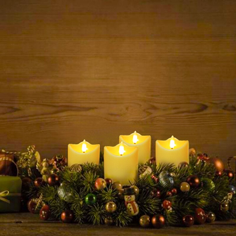Pack of 3 Realistic Warm White Flickering LED Candles With Remote,Flameless Christmas For Wedding Birthday Decoration