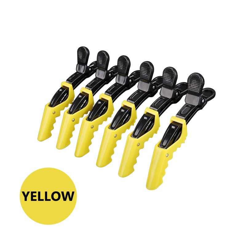 6/10Pcs/Set Hairstyling Clipper Tool Alligator Hair Clip Hairdressing Hairpin Ladies Plastic: 6Pcs Yellow