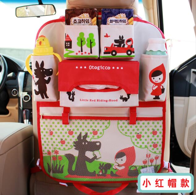 Cesta colgante Universal impermeable para coche y bebé, bolso organizador para cochecito de bebé, accesorios de almacenamiento para cochecito, bolso de mano portátil de dibujos animados: P5