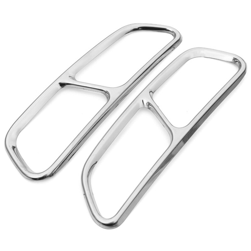 AU05 -Rear Dual Exhaust Muffler Tail Decor End Pipe Tip Cover Trim For A6 C7: Default Title