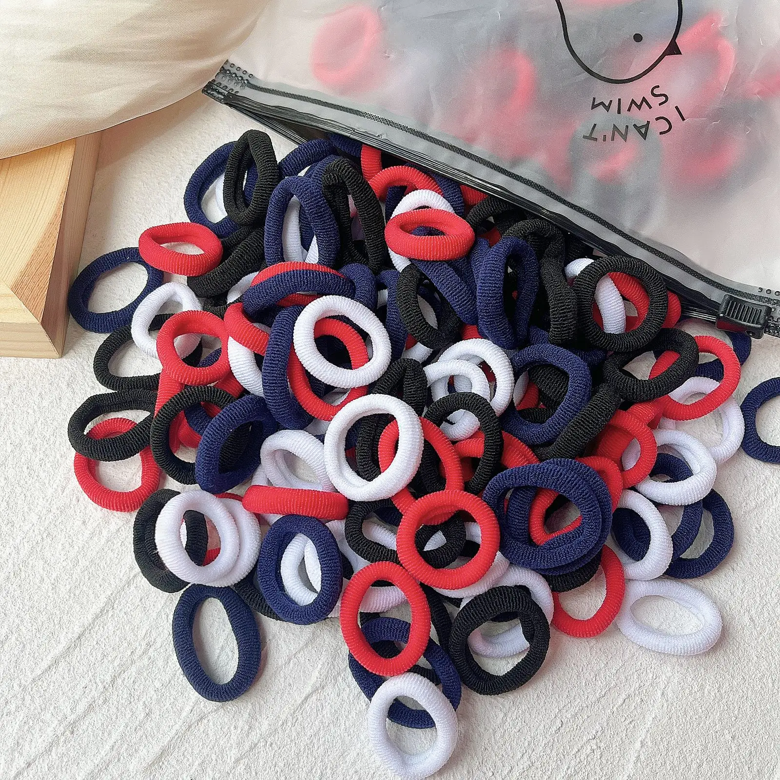 20/50/100 Uds. Lazos elásticos básicos coloridos de nailon para el cabello para niñas, coleta para sujetar, banda de goma, accesorios para el cabello para niños