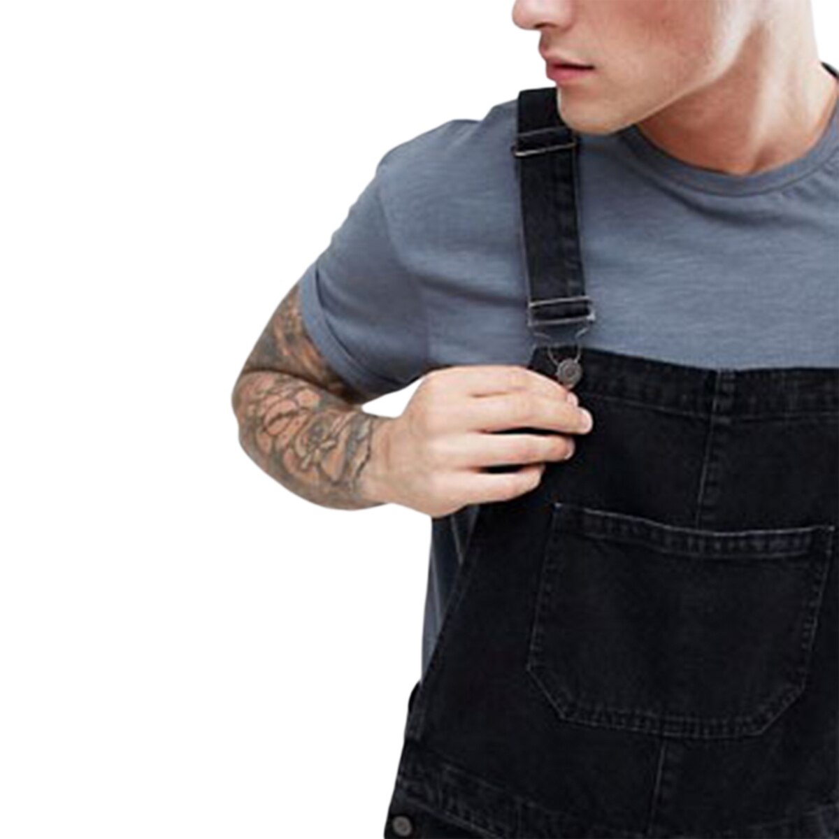 Herre efterårsbukser lange revers selebukser hul retro overalls street style flotte bukser