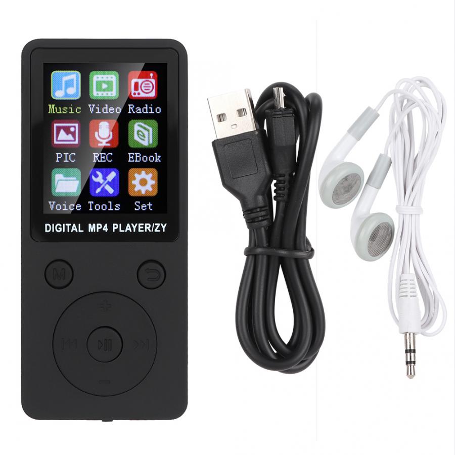 T1 Music MP3 MP4 Player 8G Bluetooth Support 32G Memory Card Round Buttons MP4 Music Player: Black