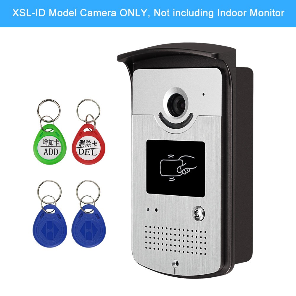 Rfid video intercom dørklokke opkaldspanel vandtæt videokamera udendørs enhed kun med ir nattesyn 700 tvl 125 khz til hjemmet: Model xsl-id
