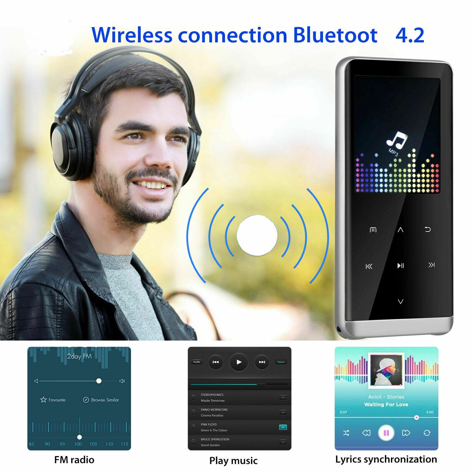 Bluetooth Touch Screen OLED MP3 Player Sport Lossless Sound HIFI Music Player
