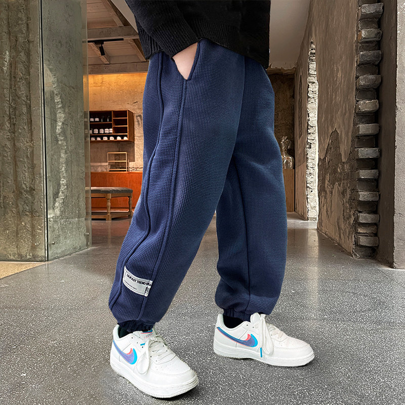 2022 primavera Casual lettera modello pantaloni bambini tinta unita Sport pantaloni lunghi allentati per bambini ragazzi adolescenti 5 6 7 8 9 10 11 12 14 anni