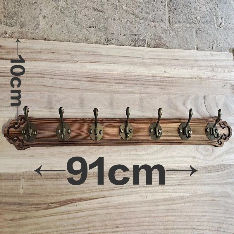 Perchero de madera maciza para bata de lujo con 4/5/6/7/8 ganchos, colgador de ropa de pared, llaves, almacenamiento de sombreros, colgante para muebles de entrada: Verde
