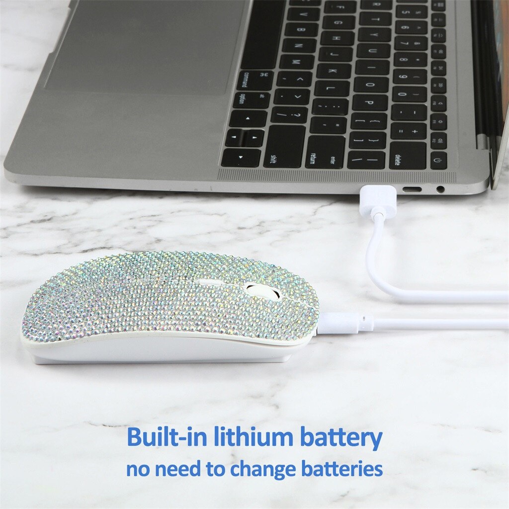 Diamond Mouse Raton 2.4G Wireless Rechargeable USB For PC Laptop Gamer Computer Mice Crystal Sem Fio Inalambrico Ordenador 19Oct