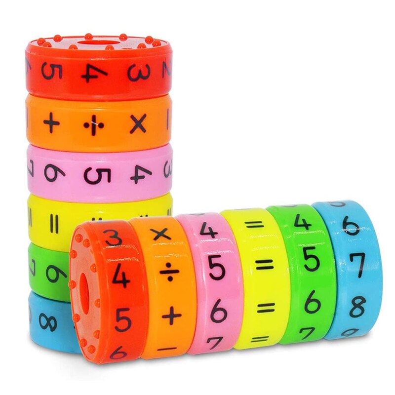6 Pieces Magnetic Math Toy Early Learning Educational Numbers and Symbols Counting Cubes For Children Studens