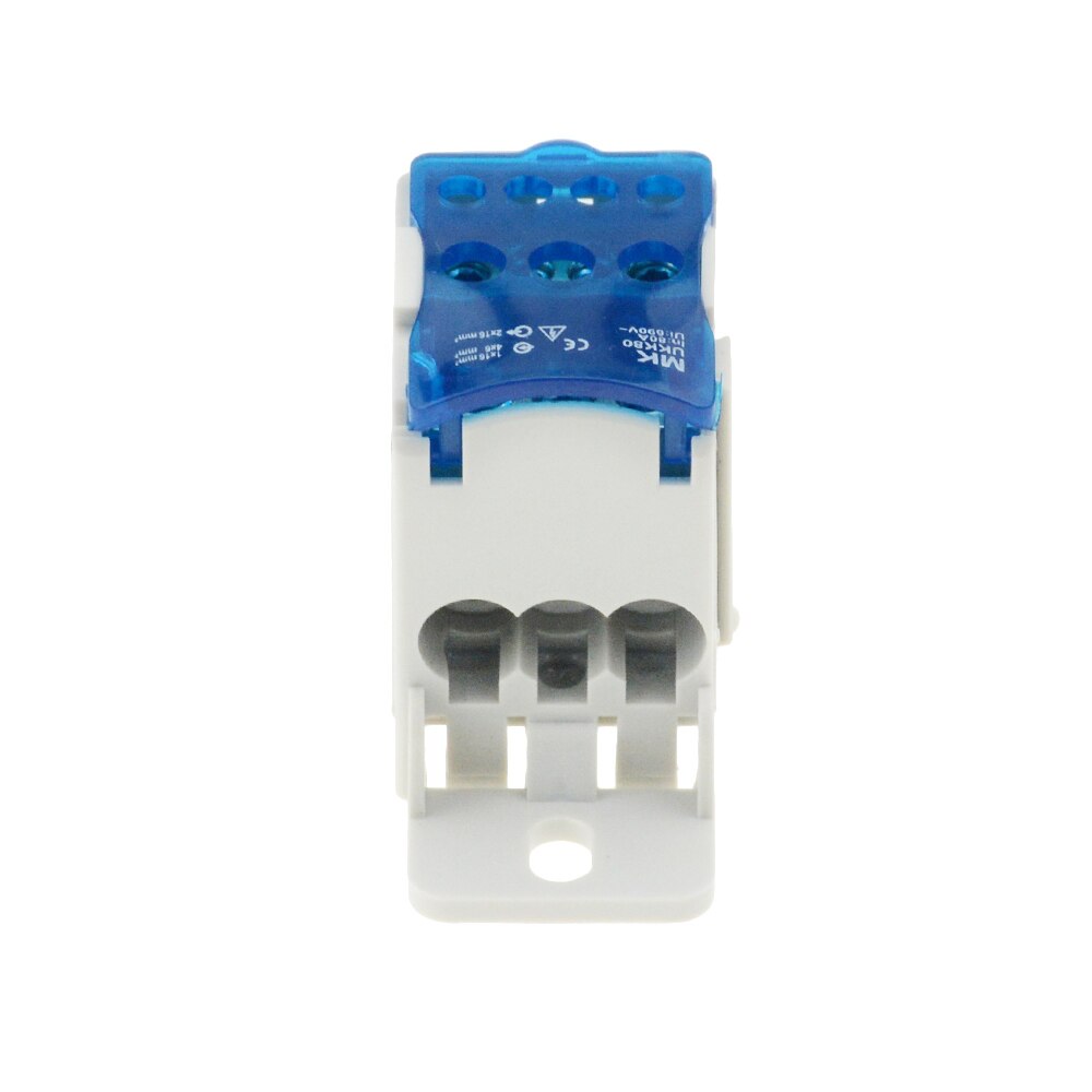 Color UKK80A Terminal Block 1 in many Out Din Rail distribution Box Universal Electric Wire Connector IN 80A UI 690V 1000V AC/DC