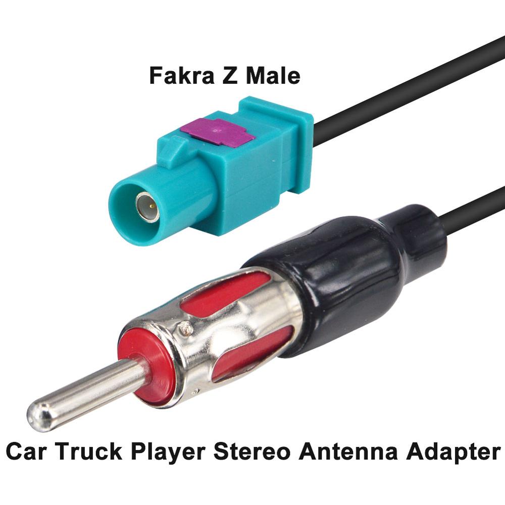 Fakra Z Male to DIN Plug Car Truck Player Stereo Antenna Adapter GPS Antenna Extension Coax RG174 15cm for AM/FM Radio