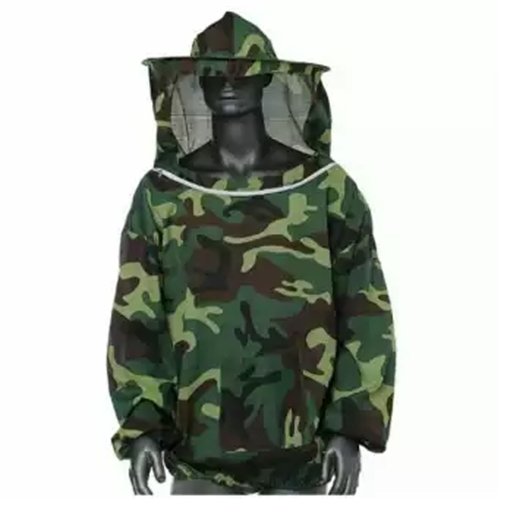 Camouflage Beekeeping Jacket Bee Protective Clothing Ventilated Bee Suits Man Woman Universal Clothing: GREEN
