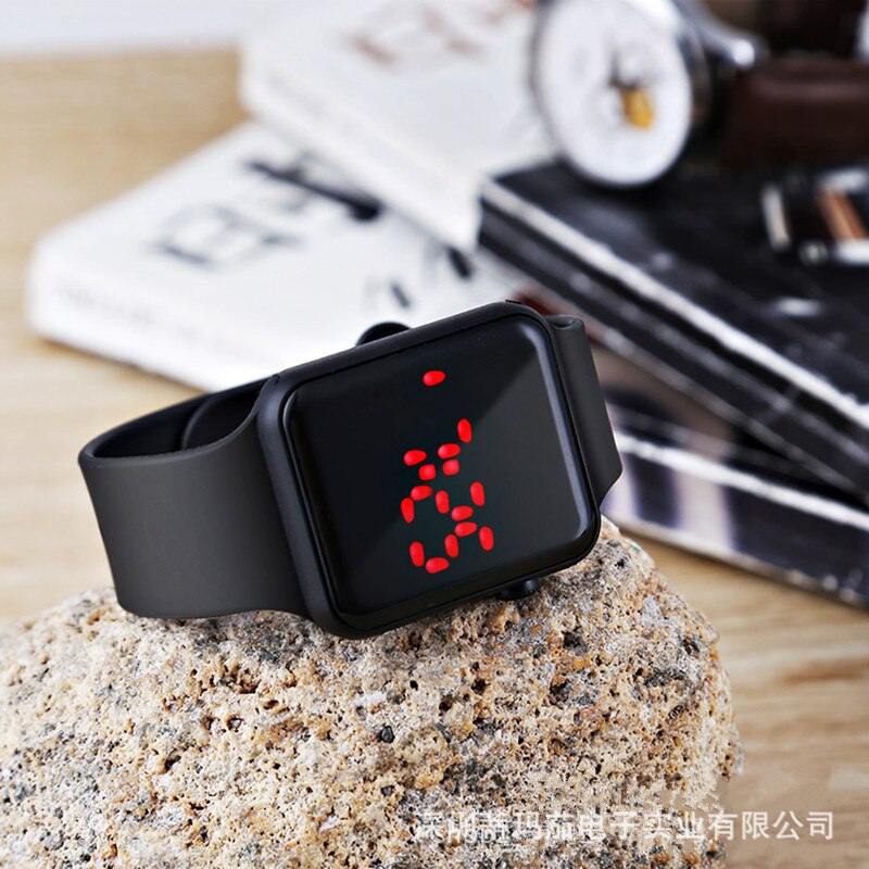 Kids Watches A Popular Sports Silicone Led Band, Watches Square and Fashionable Electronic Students Children Watch