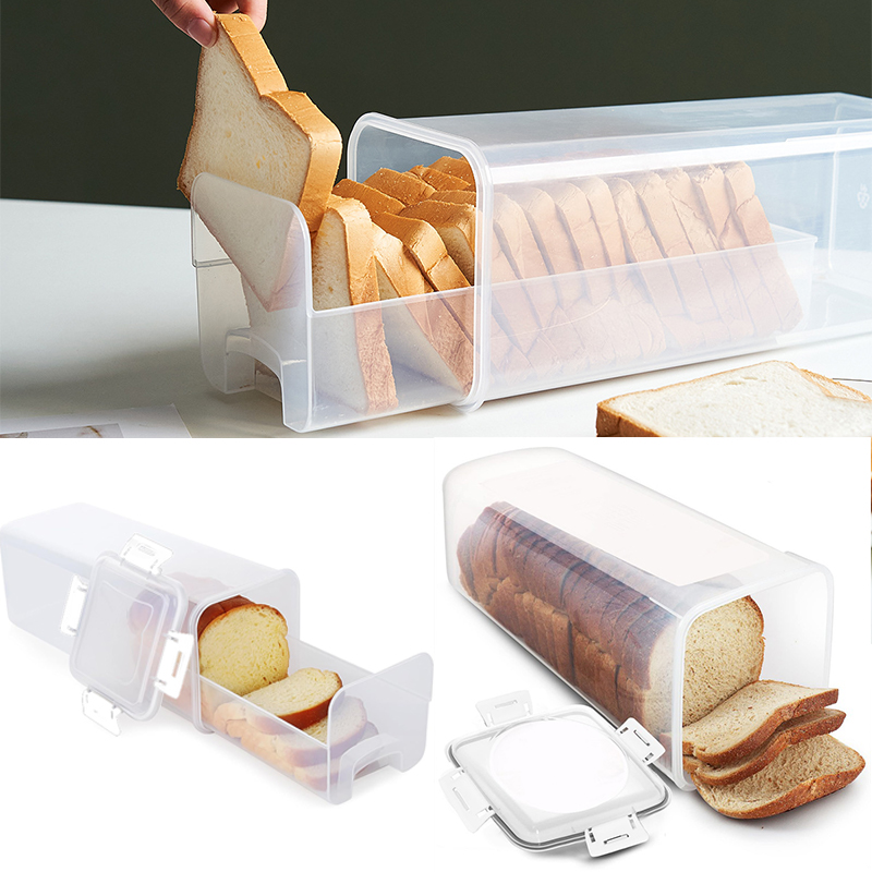 Brødbeholder klar lufttæt brødkasse med låg sandwichbrødholder til hjemmelavet brød høj brødbeholder til køkken