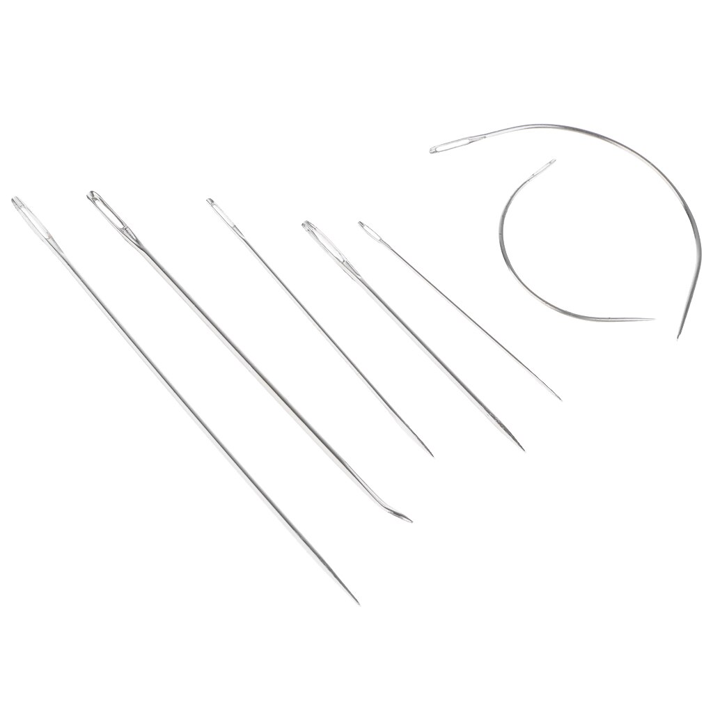 12 stk / sæt diy læder håndværk syning værktøj vokset tråd nåle boring syl