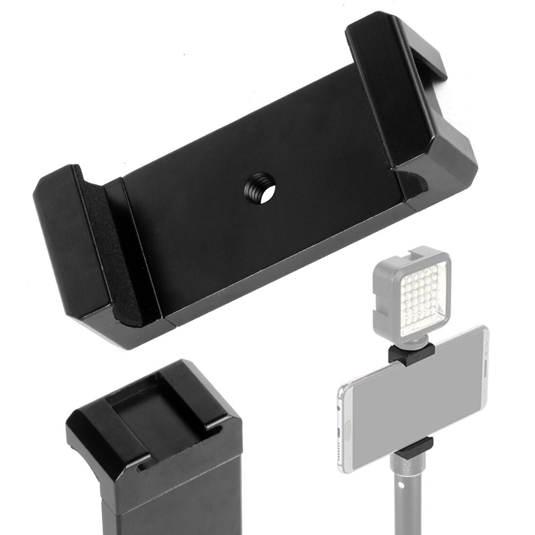 Aluminium Statief Klem Standhouder Clip W Koud Shoe Mount Voor Iphone Huawei Vlog Video Record Smartphones Voor Gopro gimbal