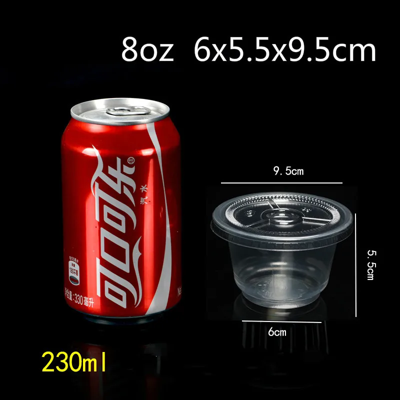 Vasos desechables de plástico para pudín, recipientes pequeños de plástico con tapa, para postre, boda, de cumpleaños, 1/2/3/4/5/6/8/10oz, 100 piezas: Verde militar