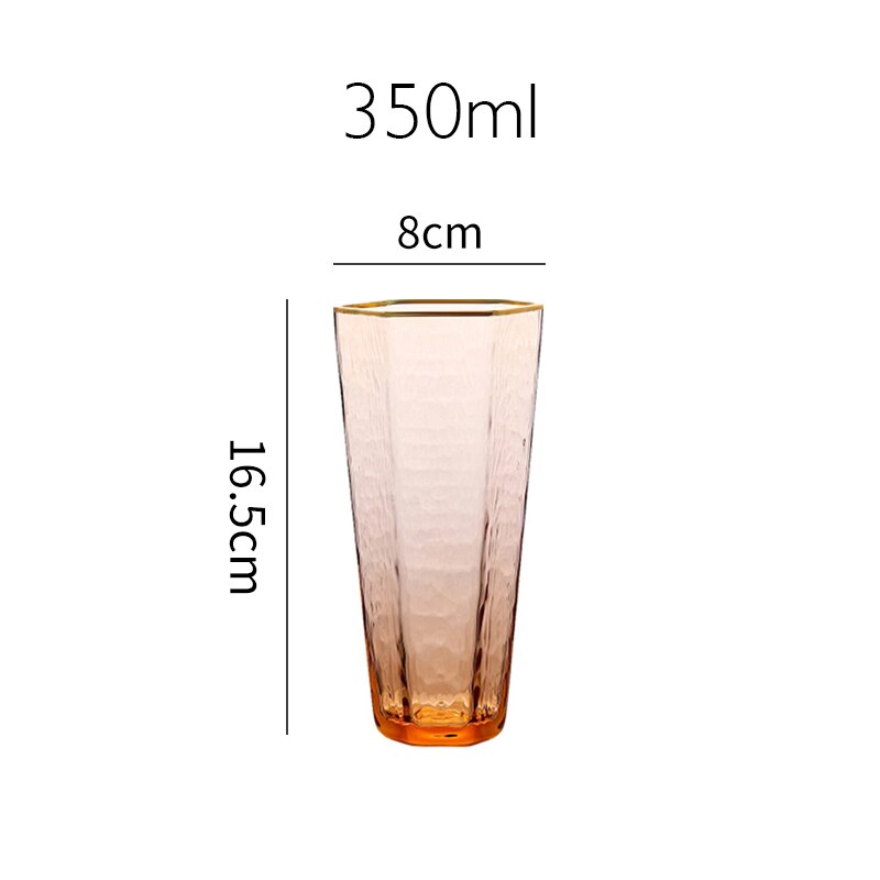 Japan Orange Color Wine Glass Geometric Hexagonal Champagne Goblet Tequila Whiskey Wine Glasses Home Barware: ORANGE 350ml
