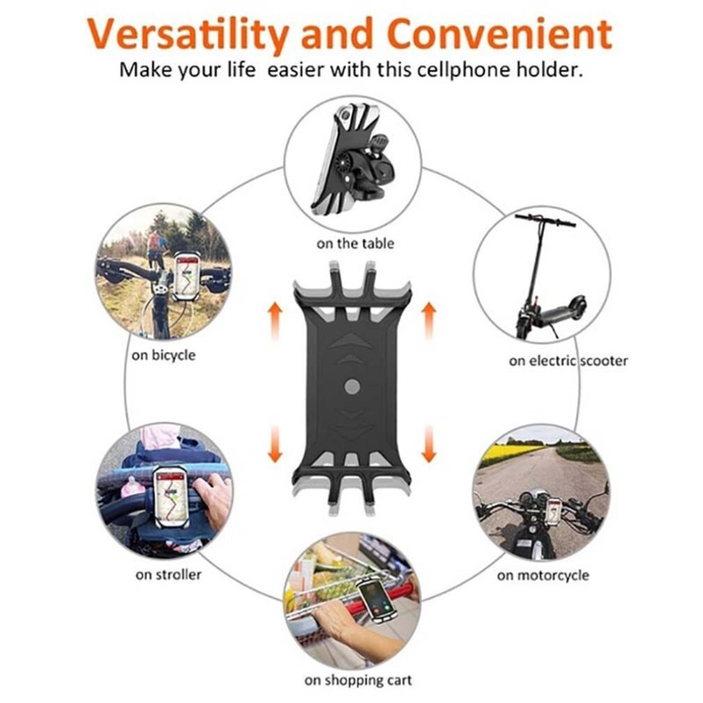 Universal phone holder Silicone bicycle mobile phone riding bracket 360 degree rotatable Mobile phone riding bracket