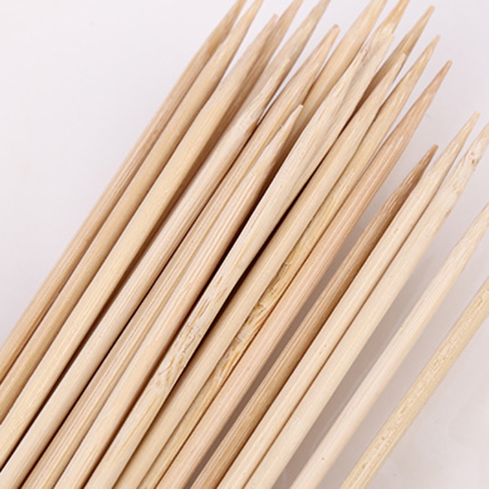 50/100 stk engangsgrill grill bambus spyd kød mad kødboller træpinde