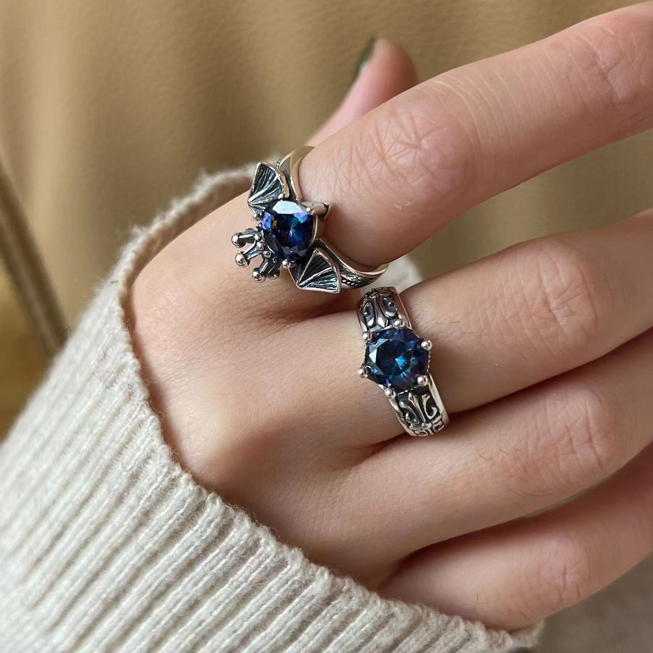 Amore forma anello in pietra di luna tendenze moda gioielli gotici squisito anello da donna regolabile regali romantici regali per il nuovo anno