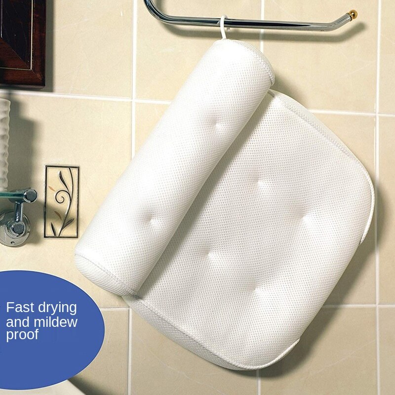 Oreiller de bain SPA doux et épais, appui-tête de baignoire avec dossier, coussin de cou à ventouse, accessoires de salle de bain, faire une sieste