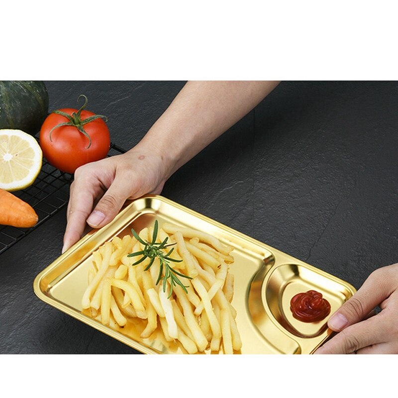 Stainless Steel Plate Rectangular Tray Practical Flat-Bottom Tray Rectangular Tray Restaurant Flat Bottom Plate
