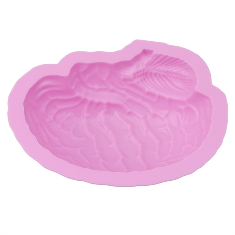 Silikone form 3d hjerne form halloween form gør det selv kage dekorationsværktøj cupcake cookie bagning fondant chokolade slik lerforme