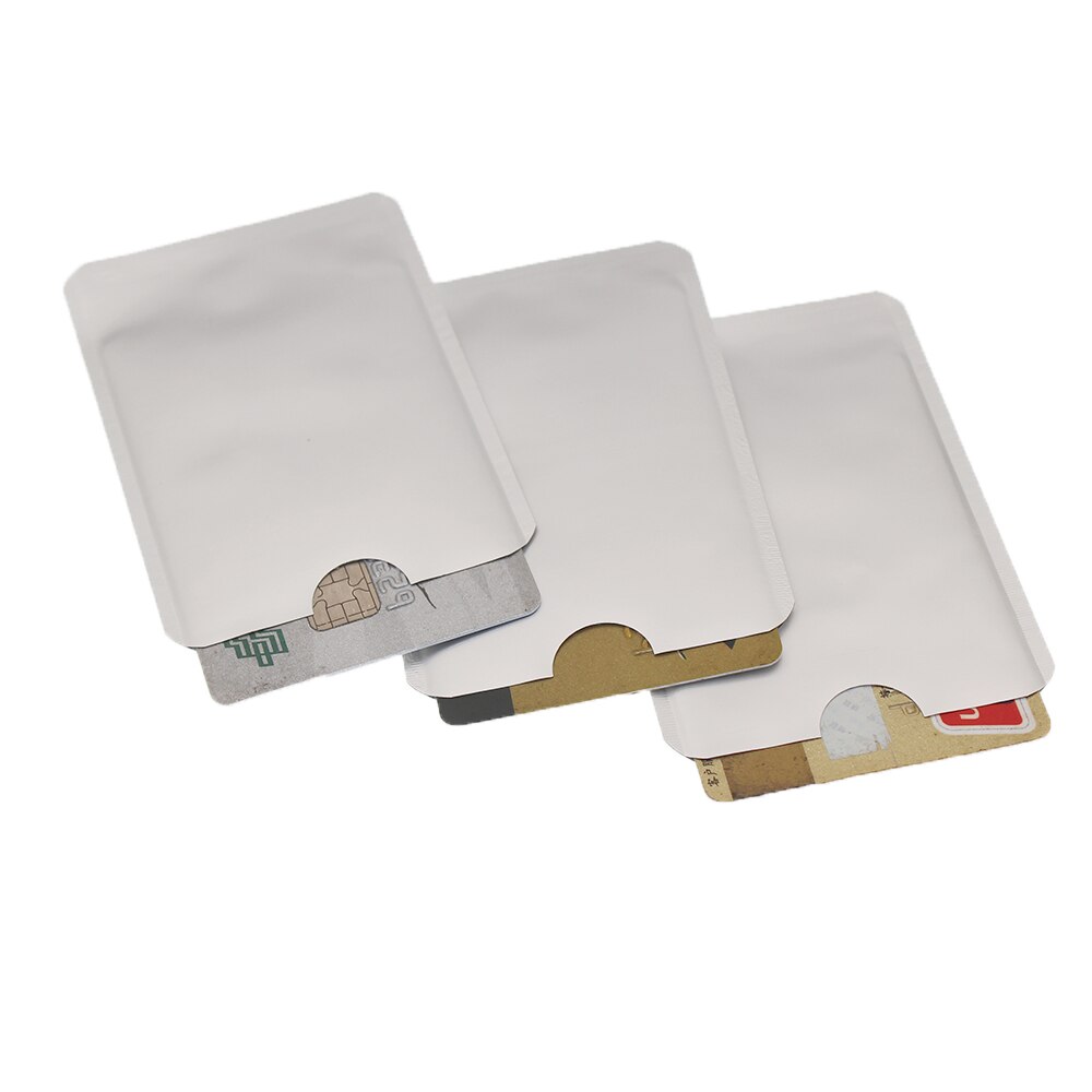 100 stück Anti-Scan-kartenhülse, kredit-rfid-kartenschutz, antimagnetische aluminiumfolie, tragbarer bankkartenhalter
