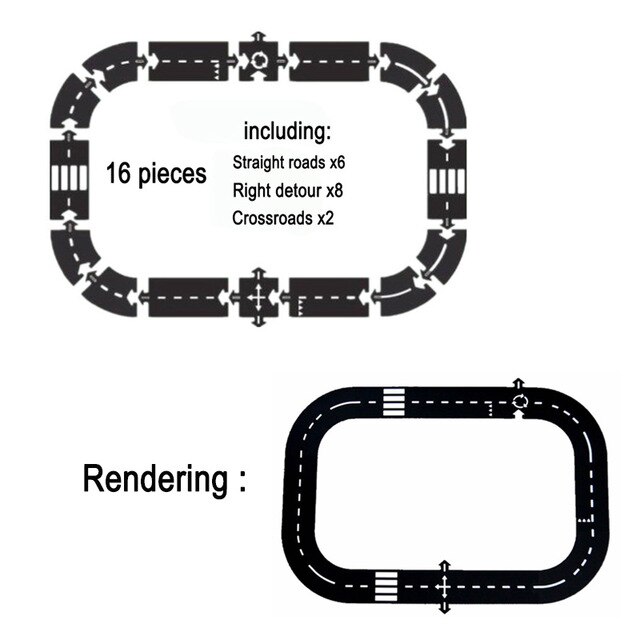 Puzzel Baby Mat DIY City Road Tapijt Voor Game Mat Nordic Baby Speelkleed Tapijt Educatief Speelgoed Auto Spoor Kinderen verjaardag: 16 pieces