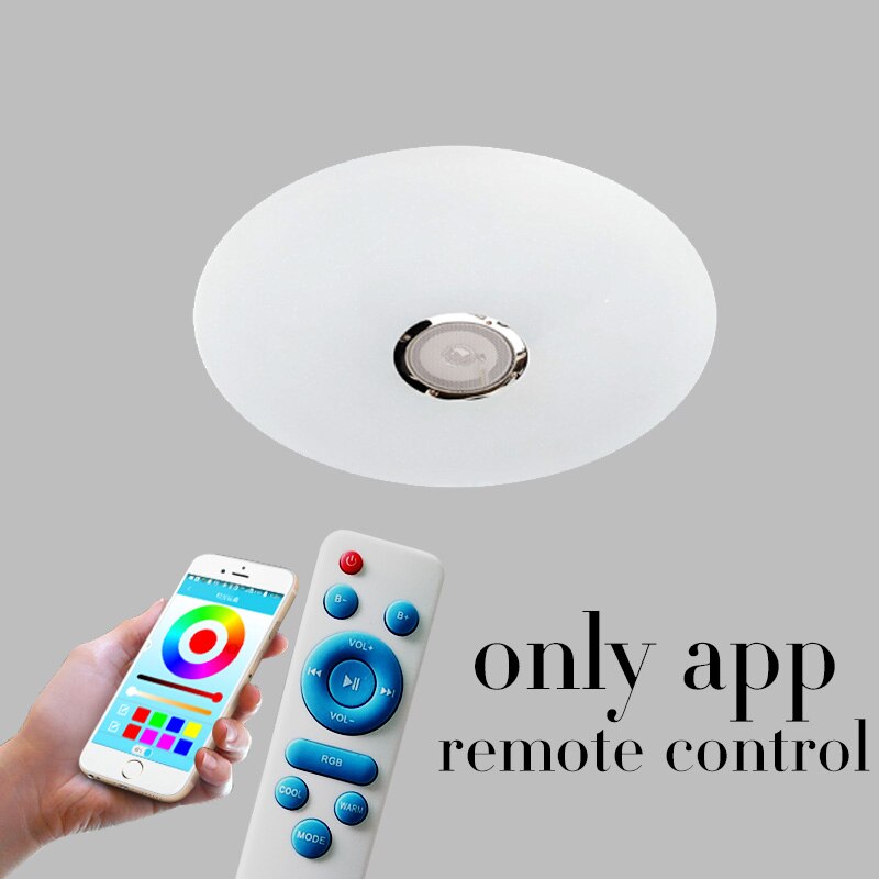 LED plafond Verlichting RGB Dimbare 36W APP afstandsbediening Bluetooth Muziek licht slaapkamer lampen Smart plafondlamp AC86V-265V: Paars