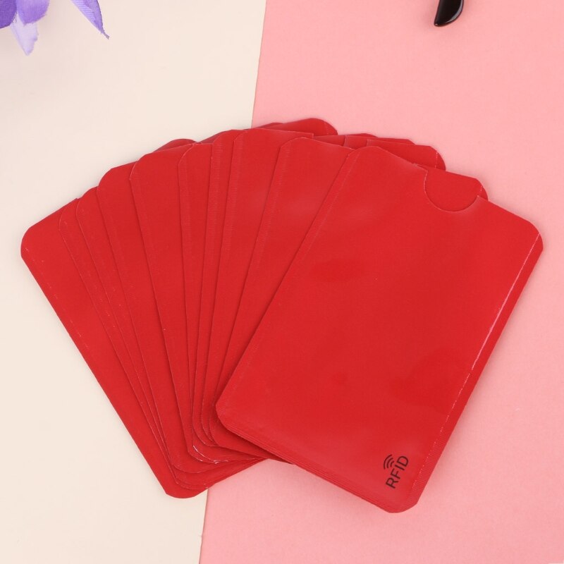 Protection des cartes de crédit Rfid, protection des cartes de crédit RFID à douille sécurisée à blocage Rfid, support d'identification, écran en aluminium 10 pièces