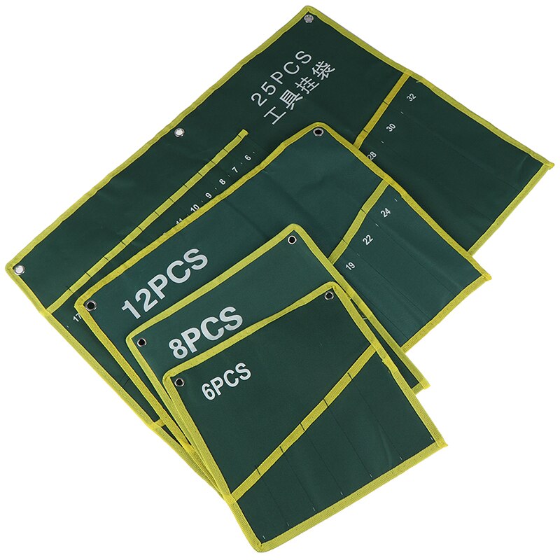 6/8/10/12/14/25 Pocket Grids Canvas Roll Spanner Plier Wrench Tool Storage Bag