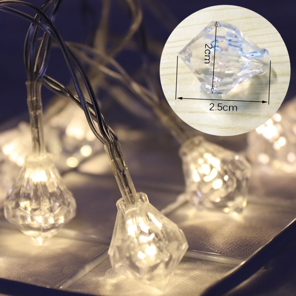 10 led's in diamantvorm, twinkelende lichtjes, kerstversiering voor bruiloften en feesten, feeënkrans