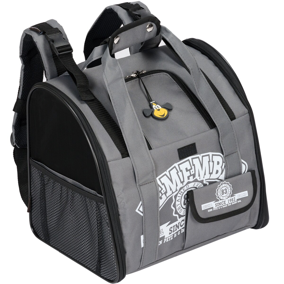 Kot plecak dla psa przewoźnik samochodowy torba podsiodłowa komfort transportu podwójne ramię podróży plecak na zwierzę: ciemny szary