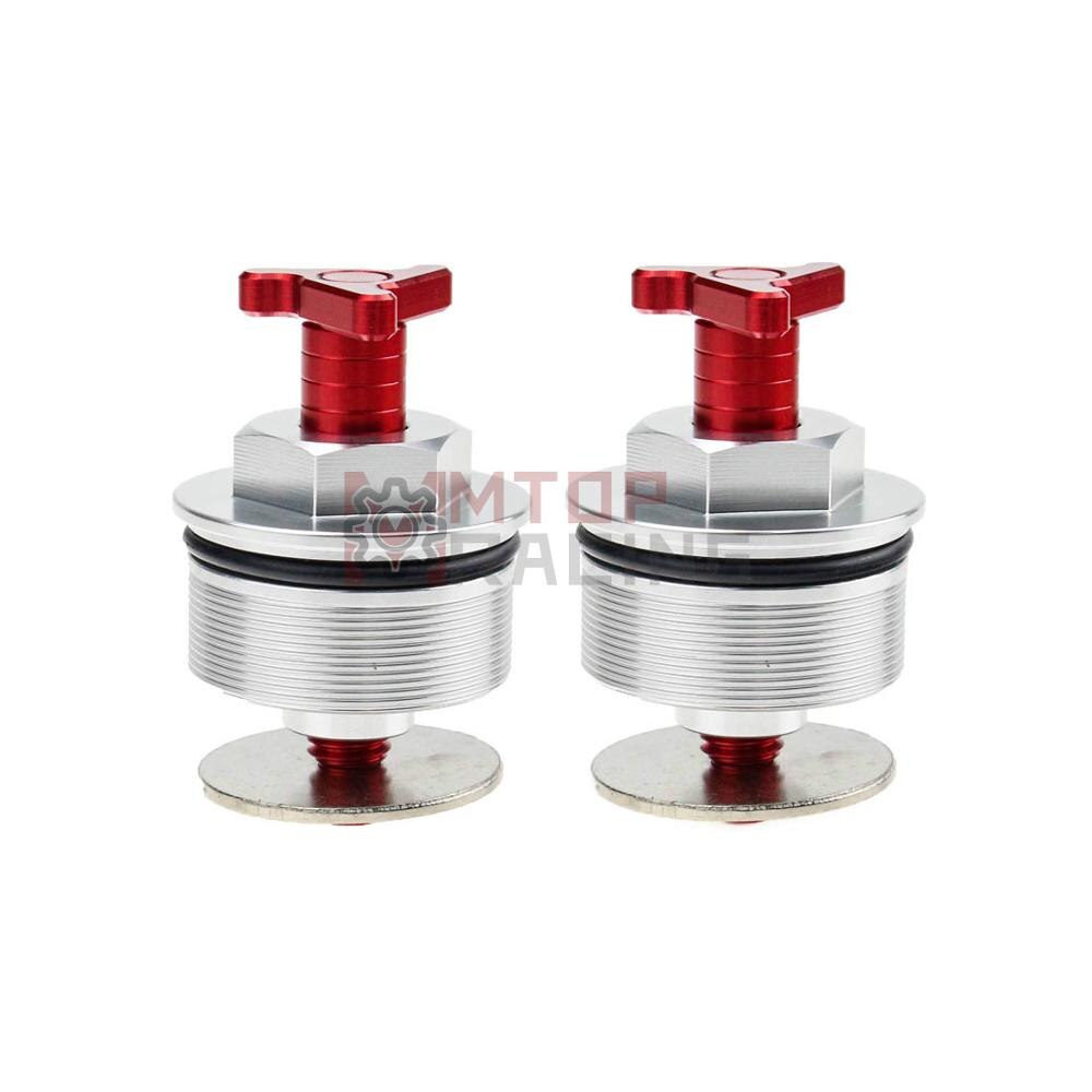 Preload Front Fork Caps Silver Black Pair For Honda NX650 1988 1999 41mm Adjustable Triangle Fork Bolts: Red