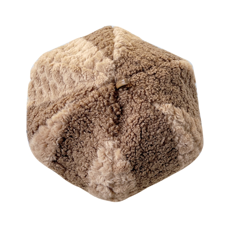 Chapeau de peintre , béret à couleurs bloquantes, petit chapeau octogonal pour l&#39;hiver, vêtements quotidiens, marche de chien