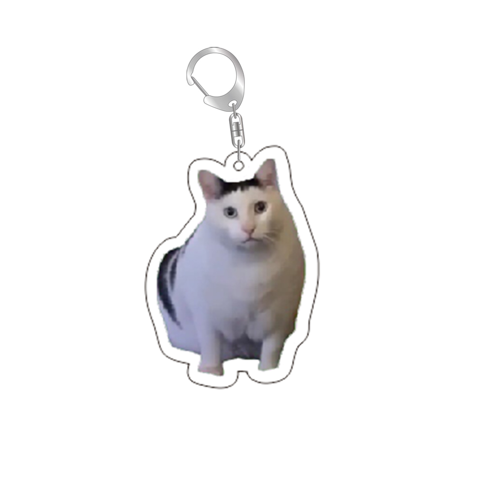 gato meme série chaveiro estudante saco cordão feminino saco pingente chaveiro coisas bonitos barato para melhores amigos: Negro