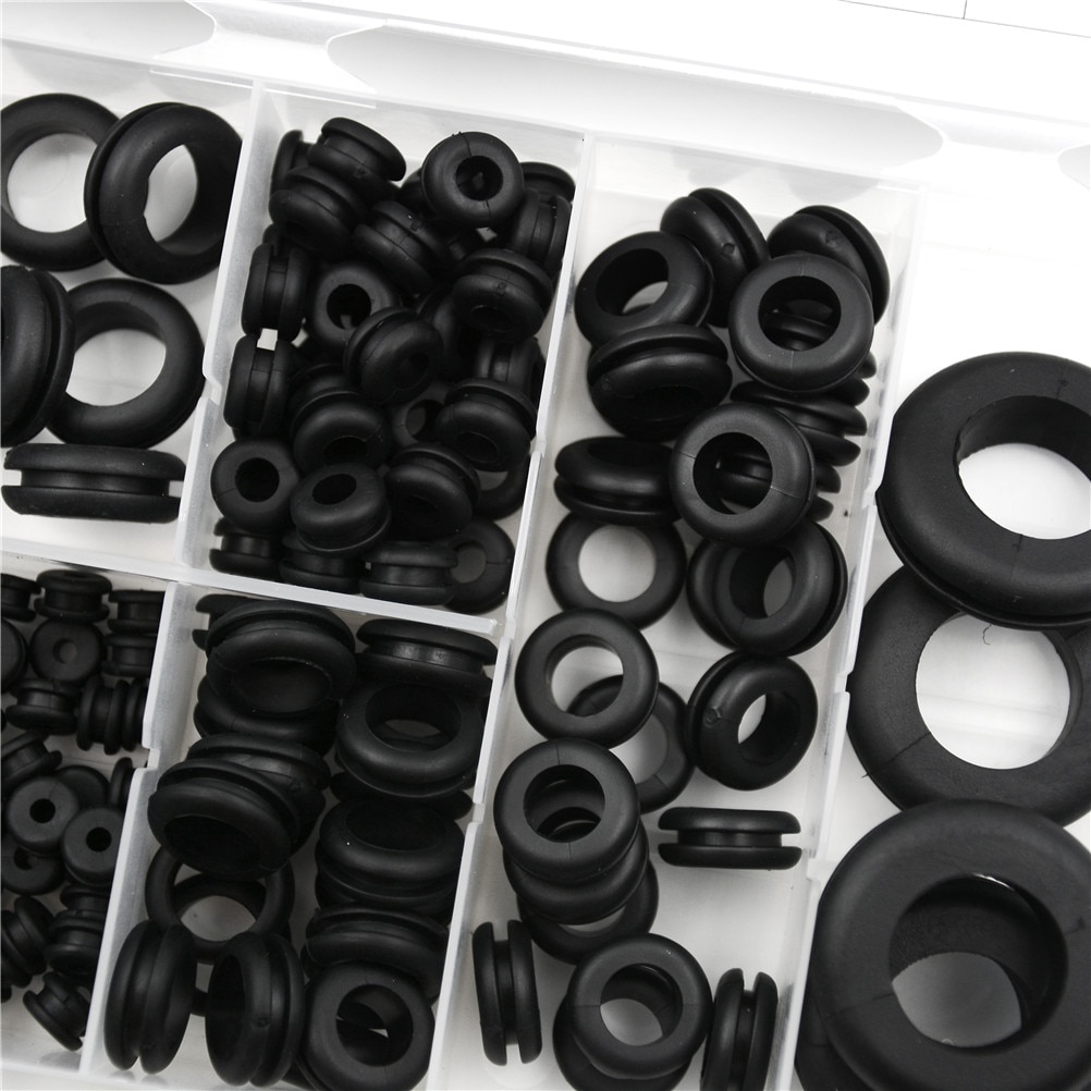 180pcs/pack Car Electrical Wire Gasket Kit For Cylinder Valve Water Pipe Rubber Grommet Firewall Hole Plug Retaining Ring Set