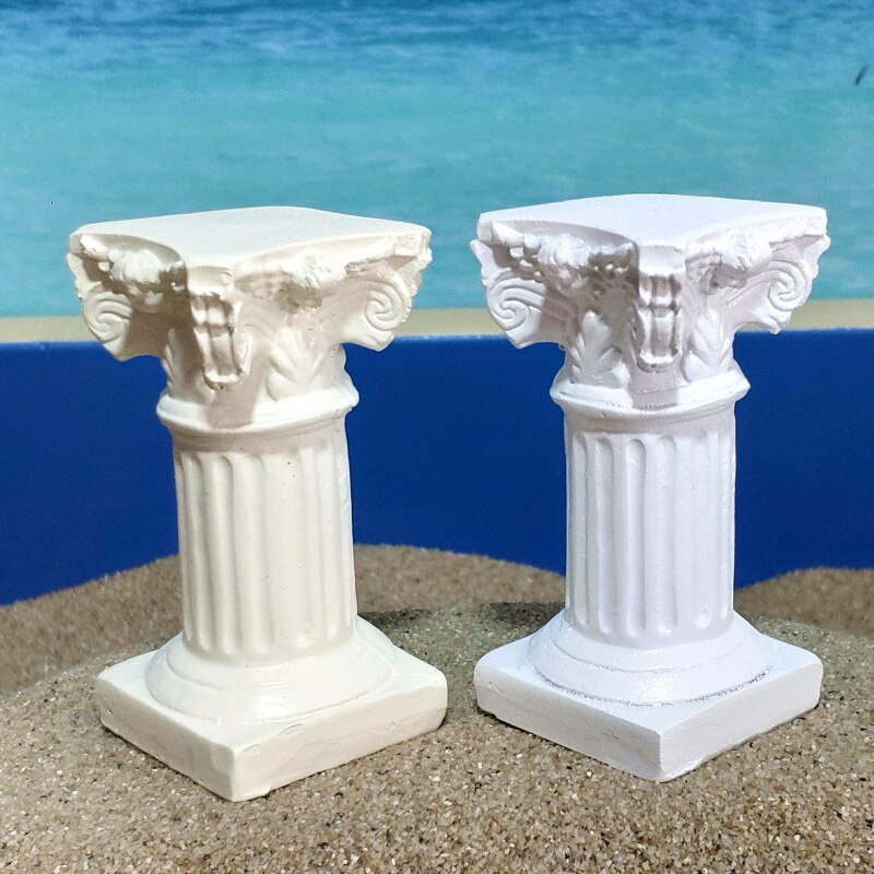 Garden Decoration Resin Roman Column Sculpture Europe Classical Architecture Mini Roman Column Statue Shooting Scene Decor