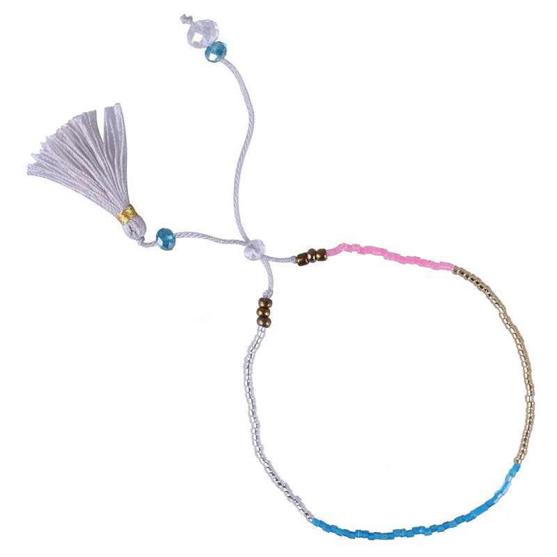 KELITCH Miyuki Samen Perlen Armbänder Quaste Freundschaft Armbänder Einstellbare wickeln Armbinde Charme Kristall Armbinde Armreifen: AZX026