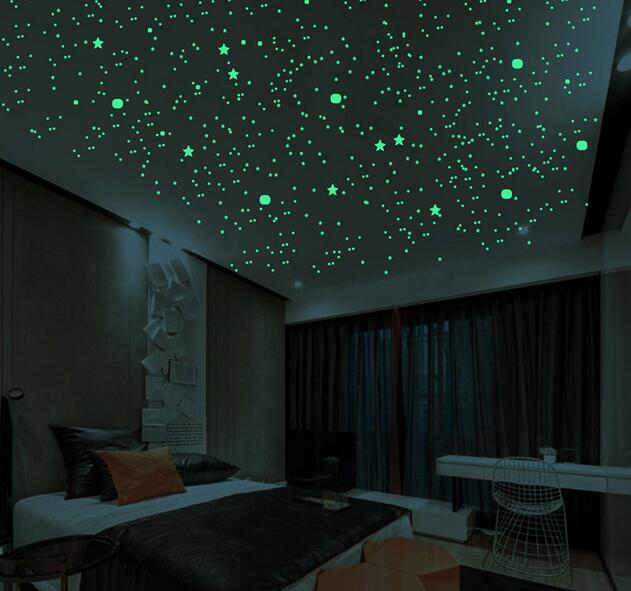 202 Stks/set 3D Bubble Lichtgevende Sterren Stippen Muursticker Kids Slaapkamer Home Decoration Decal Glow In The Dark Diy Sticker