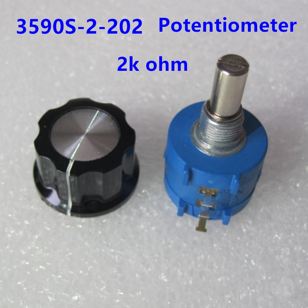 5 st 3590S-2-202L 3590 S 2 K ohm Precision Multiturn Potentiometer schakelaar 10 Ring Verstelbare Weerstand Voeg de A03 knop