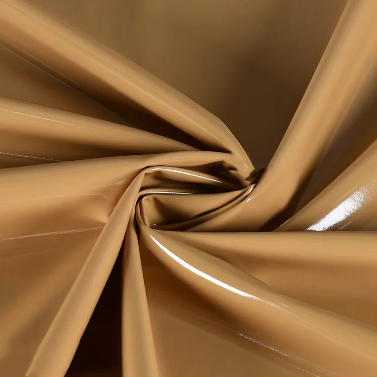 Shiny Glossy Soft Vinyl Patent Leather Fabric Elastic PVC Fabric Material for Dress Upholstery 140CM Wide Sold By Meter